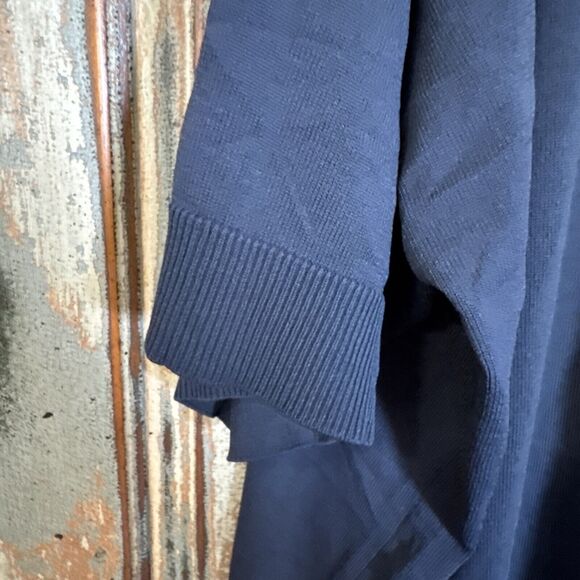 Worthington Women’s Navy Blue Short Sleeve Sweater Blouse 3X Collar V Neck - Picture 7 of 8